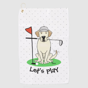 Golf Yellow Labrador Retriever Dog - Funny Golf Towel