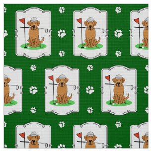Golf Yellow Labrador Retriever (yel 5) Dog - Cute Fabric