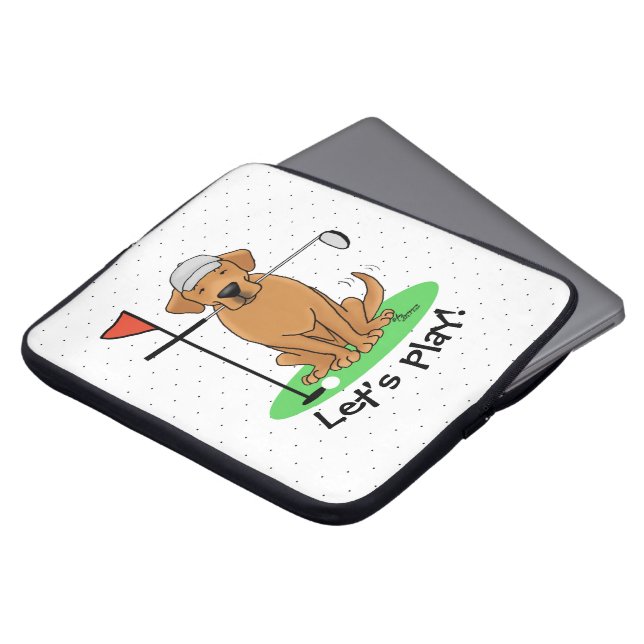 Golf Yellow Labrador Retriever (yel 5) Dog - Cute Laptop Sleeve (Front Top)