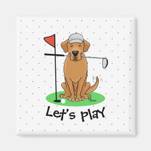 Golf Yellow Labrador Retriever (yel 5) Dog - Cute Magnet