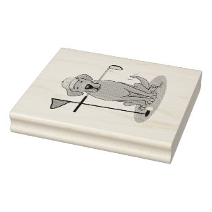 Golf Yellow Labrador Retriever (yel 5) Dog - Cute Rubber Stamp
