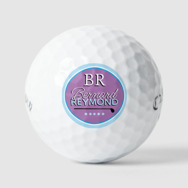 GolfBall with Name Monogram Lavender Golf Balls (Front)