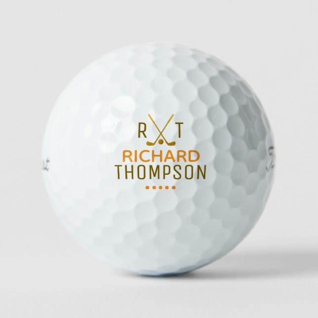 Golfballs with Golfer Name Monogrammed Golf Balls (Front)