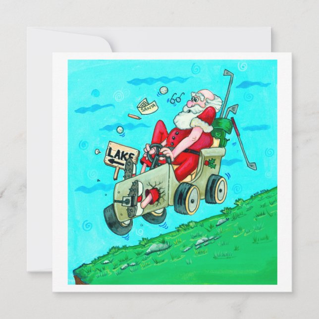 Golfcart Santa Holiday Card (Front)