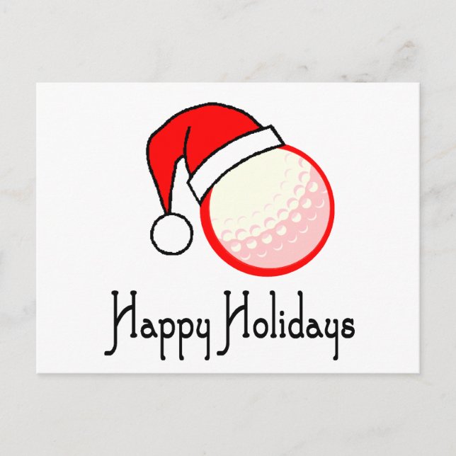 GolfChick Happy Holidays Holiday Postcard (Front)