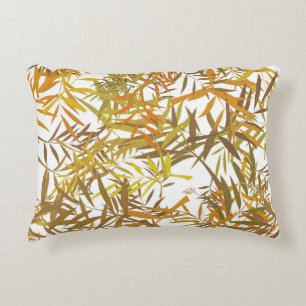 Golfd, Bronze and Brown Willow Leaves Decorative Cushion