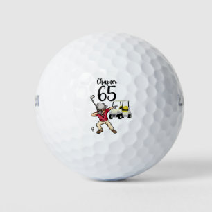 Golfer 65th Birthday Dabbing with golf cart Balls