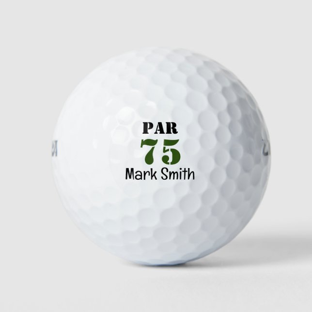 Golfer 75th Birthday  Golf Balls (Front)