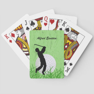 Golfer and Ball surrounded by grass Personalize Playing Cards
