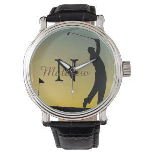 Golfer at Sunset Personalised Watch