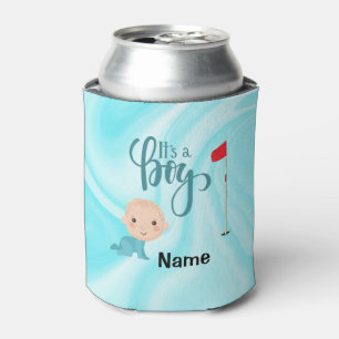Golfer Baby Boy for baby shower party Can Cooler