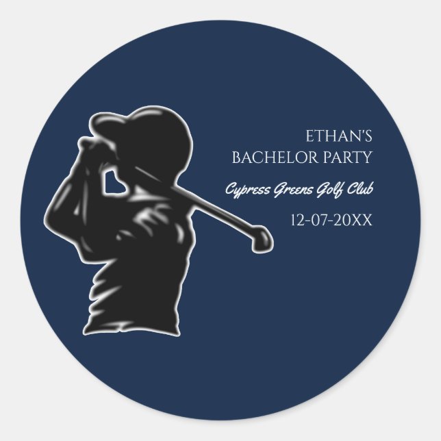 Golfer Bachelor Party Golfing trip Classic Stylish Round Sticker (Front)
