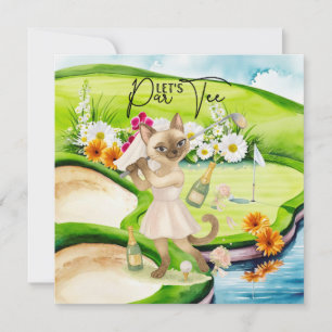 Golfer Bachelorette Party for Cat Lovers Invitation