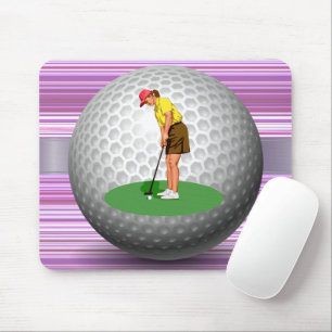 Golfer Ball Golf Stripe Mouse Pad! Mouse Pad