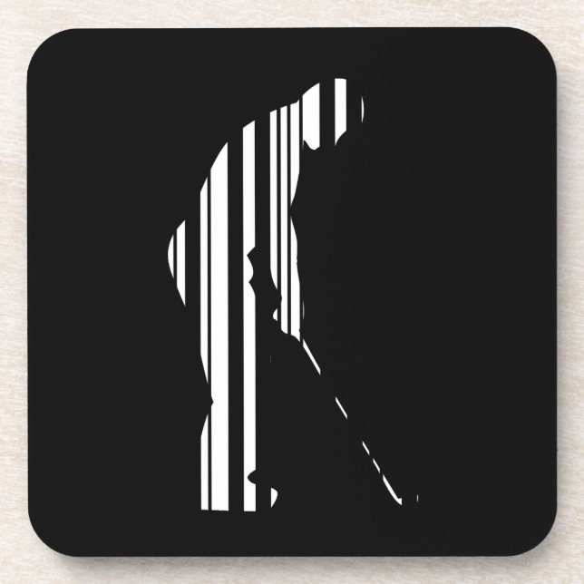 GOLFER BAR CODE Golf Golfing Sports Pattern Design Coaster (Front)