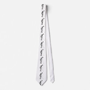 GOLFER BAR CODE Golf Golfing Sports Pattern Design Tie
