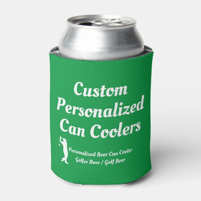 Golfer Beer Gift Idea  | Custom Personalised Beer Can Cooler (Can Front)