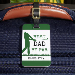 Golfer BEST DAD BY PAR Personalised Luggage Tag