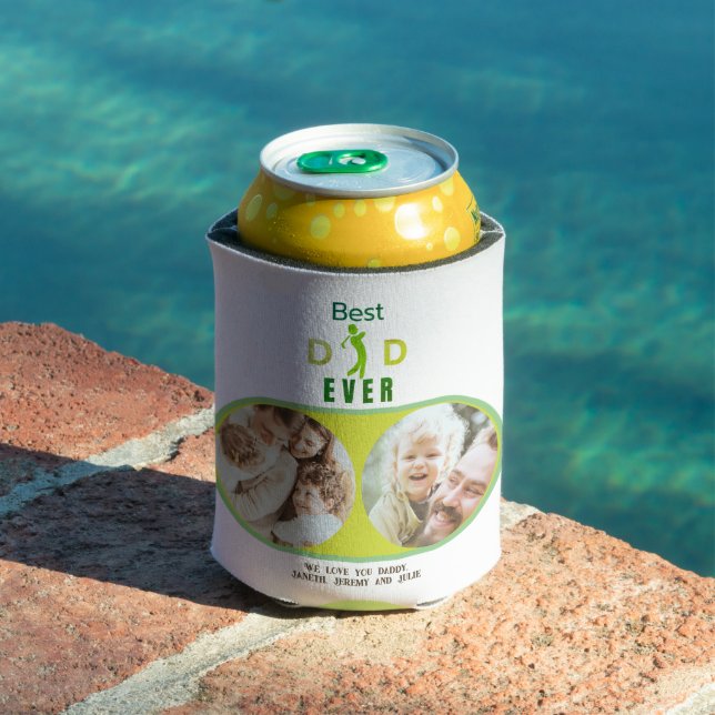 Golfer Best Dad Ever Photo Collage Fathers Day Can Cooler (In Situ Pool)