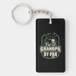 Golfer Best Grandpa By Par Key Ring