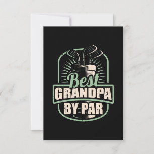 Golfer Best Grandpa By Par RSVP Card