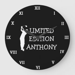 Golfer Birthday 70th funny Seventy Par  Large Clock