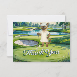 Golfer Birthday Party on golf course Thank You Card