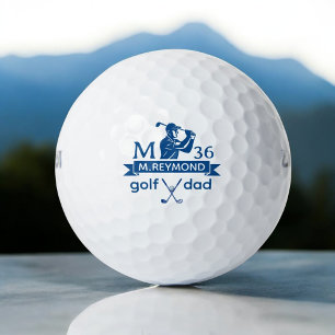 Golfer Blue Initial with Name and Age Golf Balls