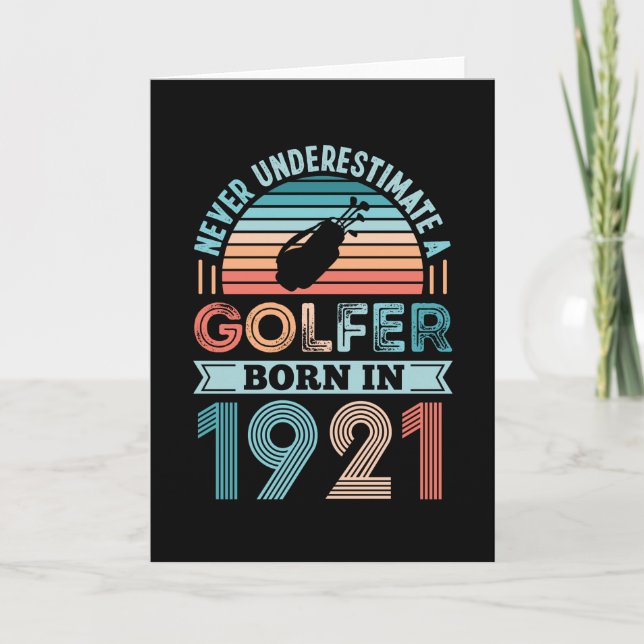 Golfer born 1922 Golfing 100th Birthday Gift Dad Card (Front)