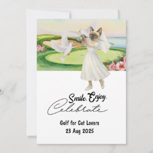 Golfer Bride Wedding Bachelorette for Cat lovers Invitation