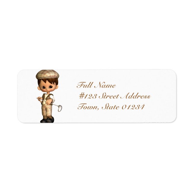 Golfer Caricature Mailing Labels (Front)