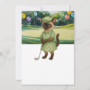 Golfer Cat birthday tournament Invitation