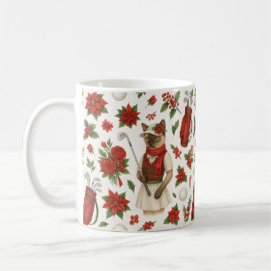 Golfer Cat Woman Christmas themed for animal lover Coffee Mug