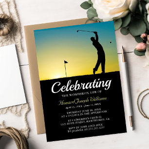 Golfer Celebration of Life   In Loving Memory Invitation