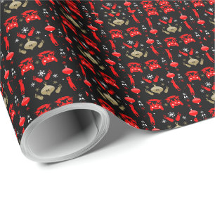 Golfer Christmas Holiday Wrapping Paper