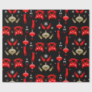 Golfer Christmas Holiday Wrapping Paper