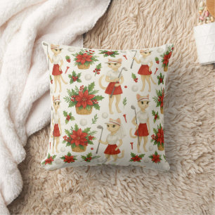 Golfer  Christmas themed for lady golfer cat lover Cushion