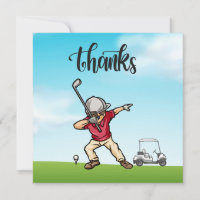 Golfer dabbing on golf course thanks