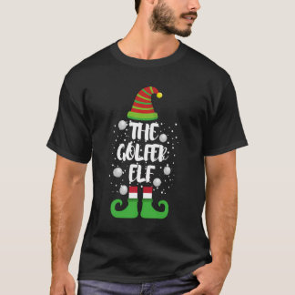 Golfer Elf Family Christmas Party Funny Gift Pajam T-Shirt
