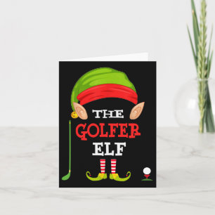 Golfer Elf Matching Family Group Christmas Pajama Card