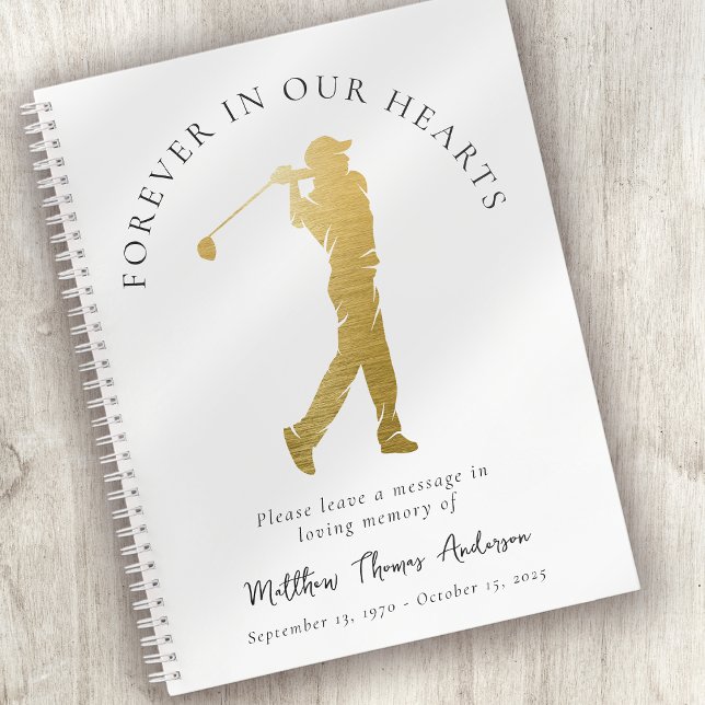Golfer Forever in Our Hearts Funeral Guest Book (Creator Uploaded)