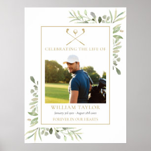 Golfer Funeral Celebration Of Life Photo Poster
