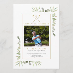 Golfer Funeral Memorial Order Of Service Program