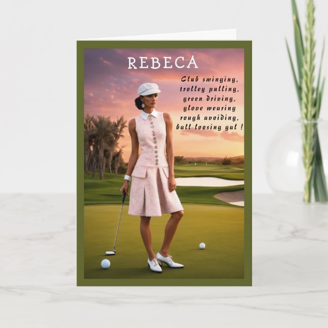 Golfer Funny Birthday cute Golf joke Thank You Card (Front)