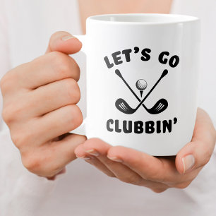 Golfer Funny Golf Club Humour Modern Sports Black  Large Coffee Mug