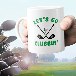 Golfer Funny Golf Club Modern Sports Black Green Large Coffee Mug