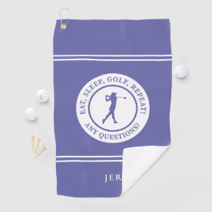 Golfer Funny Modern Monogrammed For Her Golf Towel