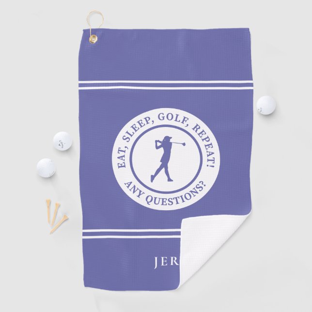 Golfer Funny Modern Monogrammed For Her Golf Towel (InSitu)