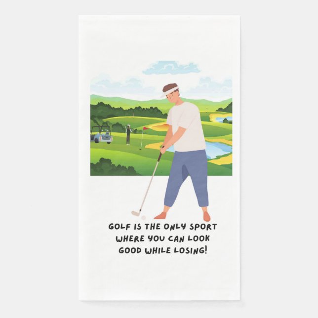 Golfer funny saying about golfer napkin (Front)
