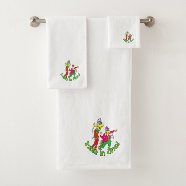 Golfer getting a Hole in one Bath Towel Set (Insitu)